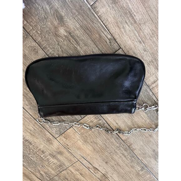 Tory Burch Women's Black Reva Flap Chain Leather Logo Crossbody Bag - Picture 4 of 13